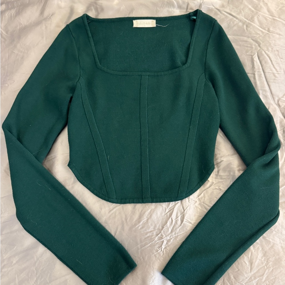 Women's Green Long Sleeve Top